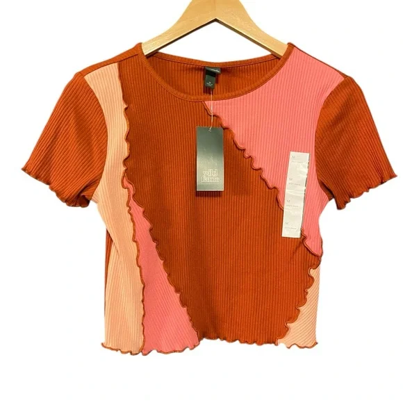 Wild Fable Patchwork Ribbed Tee - Picture 2 of 3